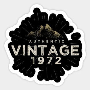 Authentic Vintage 1972 Birthday Design Sticker